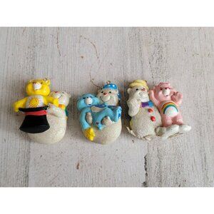 Vintage care bear snow glitter set ornament xmas cheer sunshine